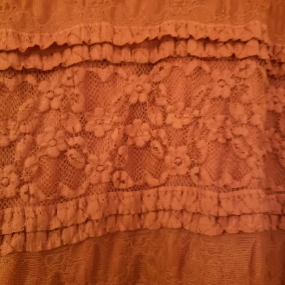 Vintage Rust Burnt Orange Lace Dress Size Medium- Read Below 🌟 - Picture 3 of 9